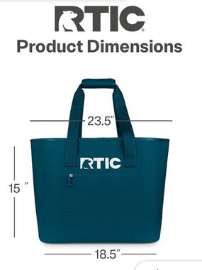 RTIC ultra Tough Tote Beach Bag Carrier Large 40 Liter Waterproof Harbor Green